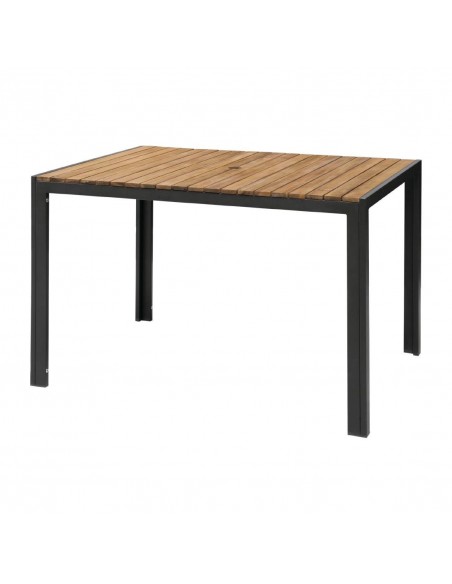 Bolero Acacia Wood and Steel Rectangular Table 1200