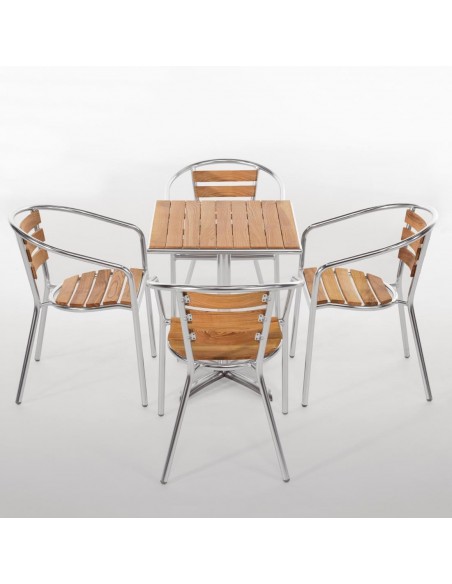 Aluminium and Ash Chair 730mm (Pack of 4)