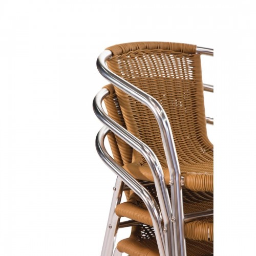 Bolero Aluminium & Wicker Chair Natural (Pack of 4)