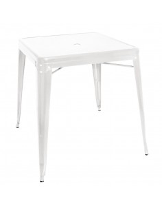 White Steel Bistro Table