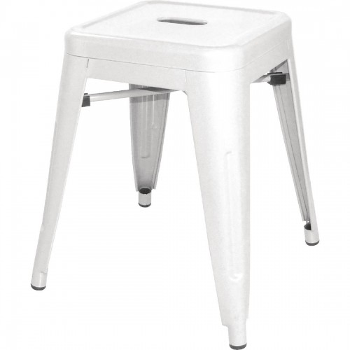 White Steel Bistro Low Stool (Pack of 4)