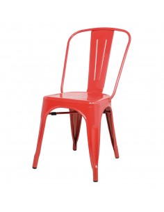 Bolero Bistro Steel Side Chair Red (Pack of 4) 2