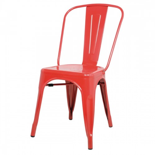 Bolero Bistro Steel Side Chair Red (Pack of 4)