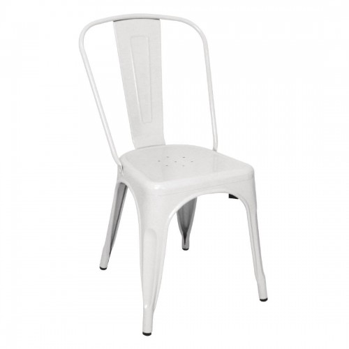 Bolero Bistro Side Chairs Steel White (Pack of 4)