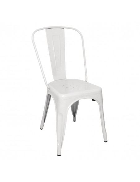 Bolero Bistro Side Chairs Steel White (Pack of 4)
