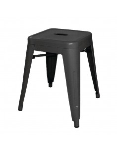 Bolero Bistro SteelÂ Low Stool Black (Pack Of 4)