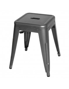 Gun Metal Grey Bistro Low Stool (Pack of 4)