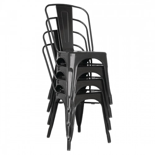 Bolero GL331 Bistro Side Chairs Steel Black Pack of 4