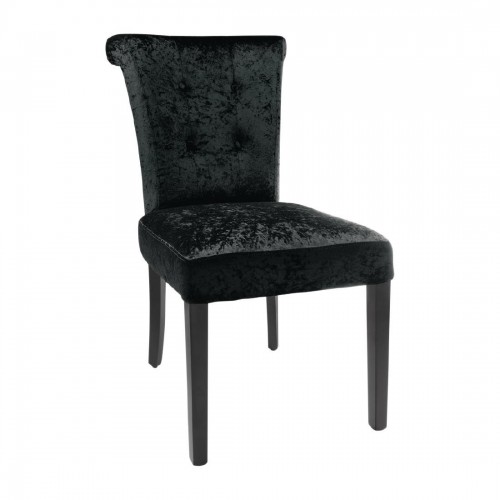 Bolero Black Crushed Velvet Dining Chair Pack of 2
