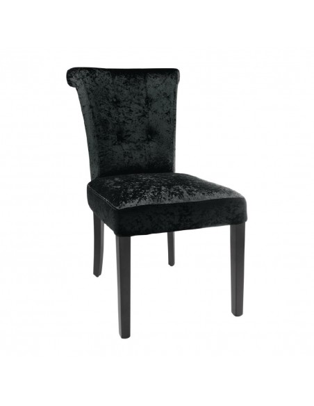 Bolero Black Crushed Velvet Dining Chair Pack of 2