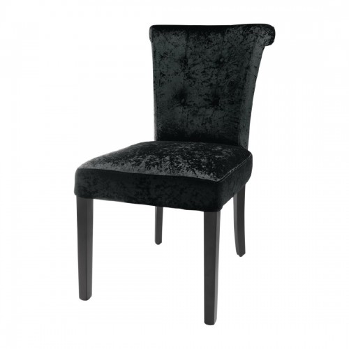 Bolero Black Crushed Velvet Dining Chair Pack of 2