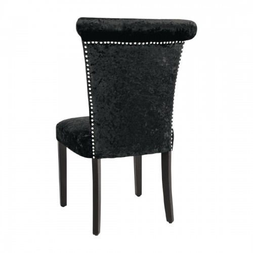 Bolero Black Crushed Velvet Dining Chair Pack of 2