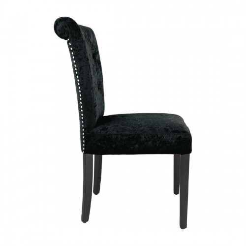 Bolero Black Crushed Velvet Dining Chair Pack of 2