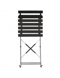 Bolero Black Pavement Style Steel Chairs (Pack of 2) 2