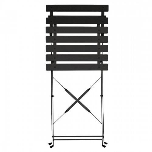 Bolero Black Pavement Style Steel Chairs (Pack of 2)