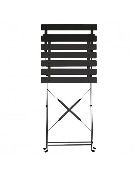 Bolero Black Pavement Style Steel Chairs (Pack of 2)