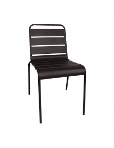 Bolero Black Slatted Steel Sidechair (Pack of 4)