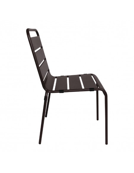 Bolero Black Slatted Steel Sidechair (Pack of 4)