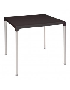 Bolero Square Table with Aluminium Legs 750mm Black