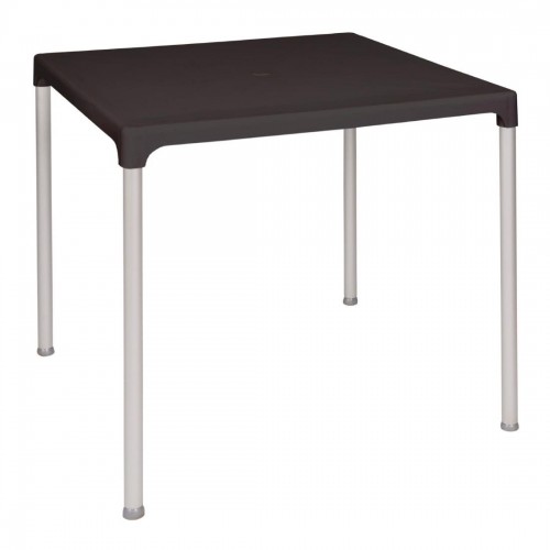 Bolero Square Table with Aluminium Legs 750mm Black