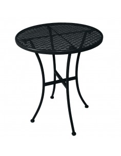 Black Steel Patterned Round Bistro Table Black