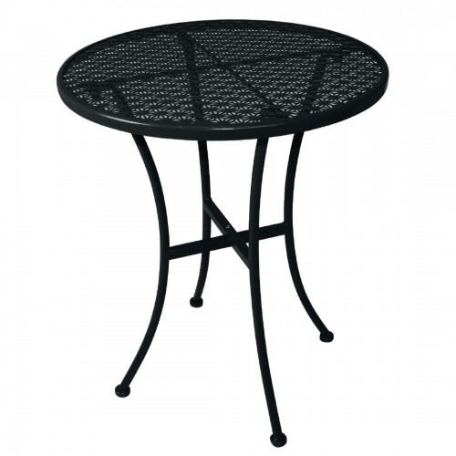 Black Steel Patterned Round Bistro Table Black