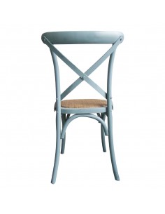 Bolero Blue Wooden Dining Chairs with Backrest (Pack of 2) 2