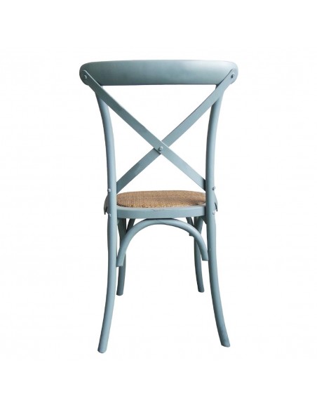 Bolero Blue Wooden Dining Chairs with Backrest (Pack of 2)