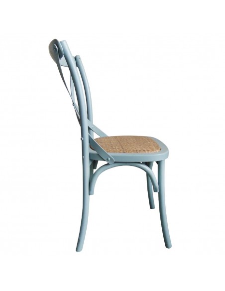 Bolero Blue Wooden Dining Chairs with Backrest (Pack of 2)