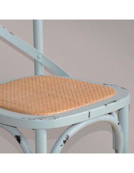 Bolero Blue Wooden Dining Chairs with Backrest (Pack of 2)