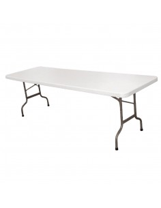 Bolero Centre Folding Table 8ft White