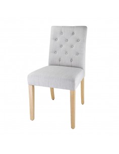 Bolero Chiswick Button Dining Chairs French Grey (Pack of 2)