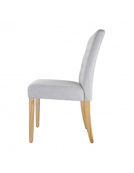 Bolero Chiswick Button Dining Chairs French Grey (Pack of 2)