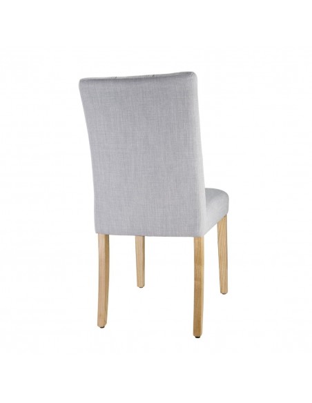 Bolero Chiswick Button Dining Chairs French Grey (Pack of 2)