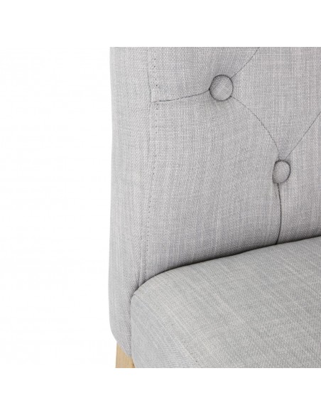 Bolero Chiswick Button Dining Chairs French Grey (Pack of 2)