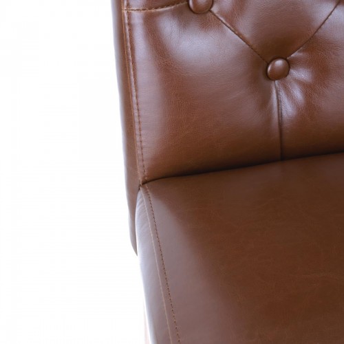 Bolero Chiswick Button Dining Chairs Tan Leather (Pack of 2)