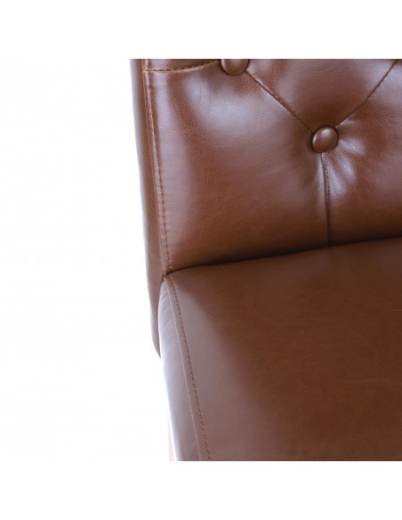 Bolero Chiswick Button Dining Chairs Tan Leather (Pack of 2)