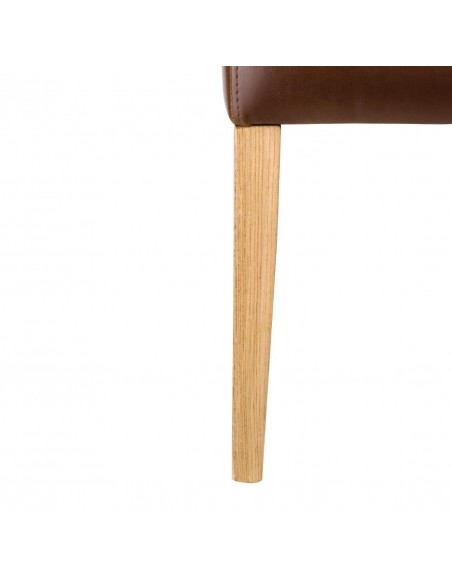 Bolero Chiswick Button Dining Chairs Tan Leather (Pack of 2)