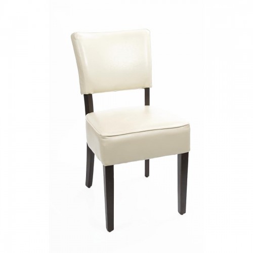 Bolero Chunky Faux Leather Chair Cream (Pack of 2)