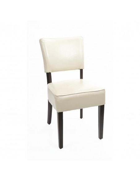 Bolero Chunky Faux Leather Chair Cream (Pack of 2)