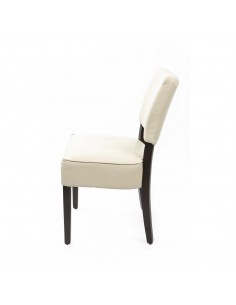 Bolero Chunky Faux Leather Chair Cream (Pack of 2) 2
