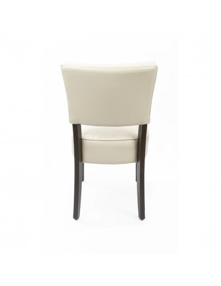 Bolero Chunky Faux Leather Chair Cream (Pack of 2)