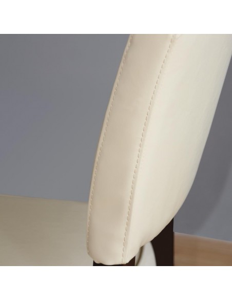 Bolero Chunky Faux Leather Chair Cream (Pack of 2)