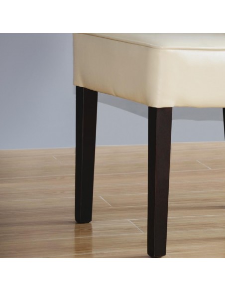 Bolero Chunky Faux Leather Chair Cream (Pack of 2)