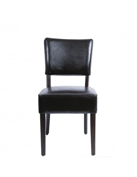 Bolero Chunky Faux Leather Chair Dark Brown (Pack of 2)