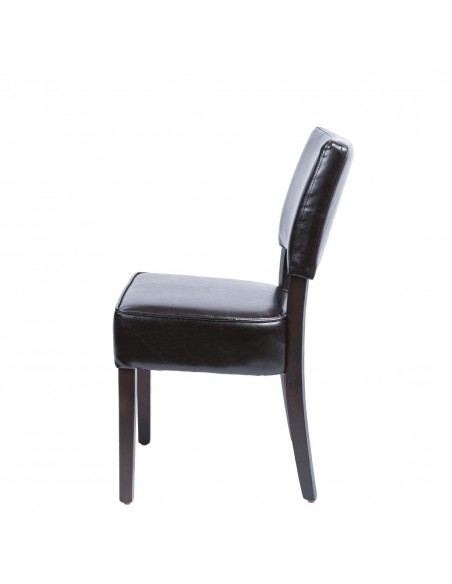 Bolero Chunky Faux Leather Chair Dark Brown (Pack of 2)