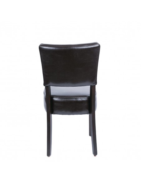 Bolero Chunky Faux Leather Chair Dark Brown (Pack of 2)