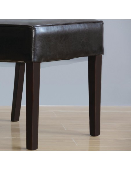 Bolero Chunky Faux Leather Chair Dark Brown (Pack of 2)