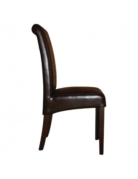 Bolero Curved Back Leather Chair (Pack of 2)