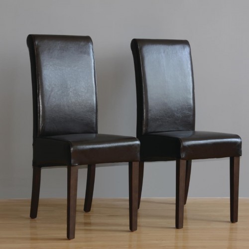 Bolero Curved Back Leather Chair (Pack of 2)